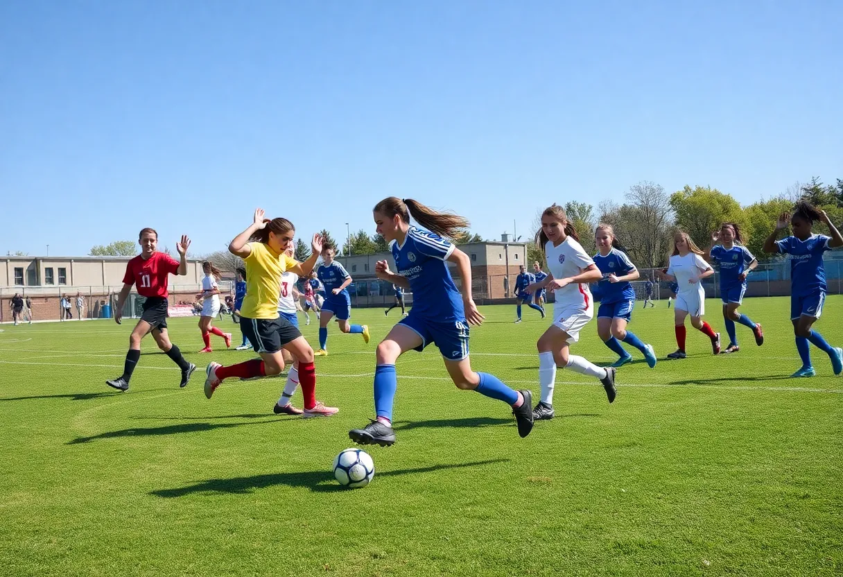 Coronado High School soccer players competing on the field