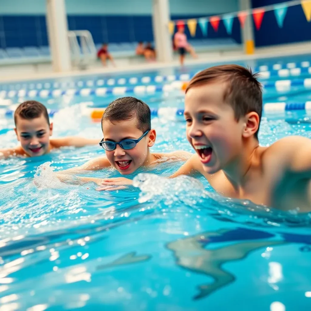 Young swimmers training at Coronado Swim Team