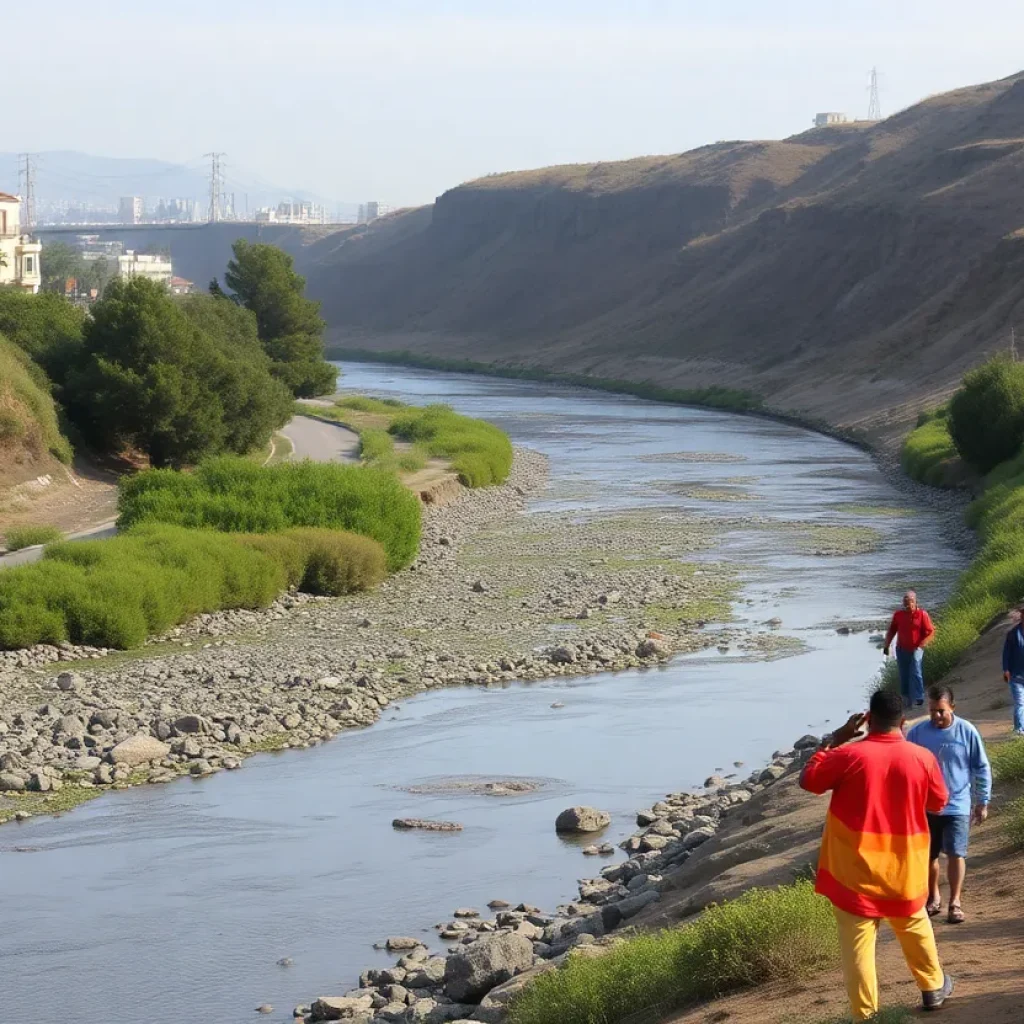 Polluted Tijuana River in Coronado
