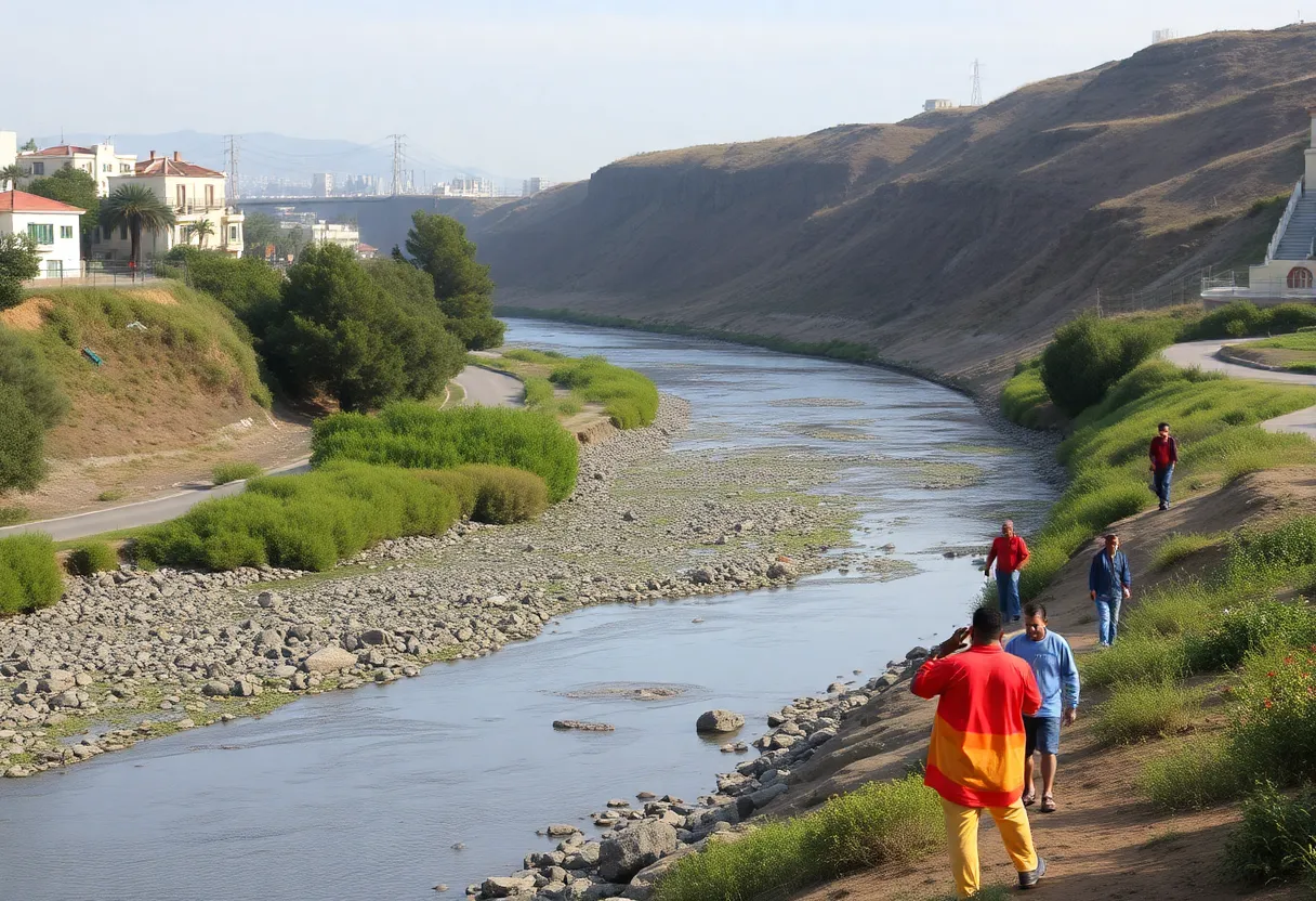 Polluted Tijuana River in Coronado