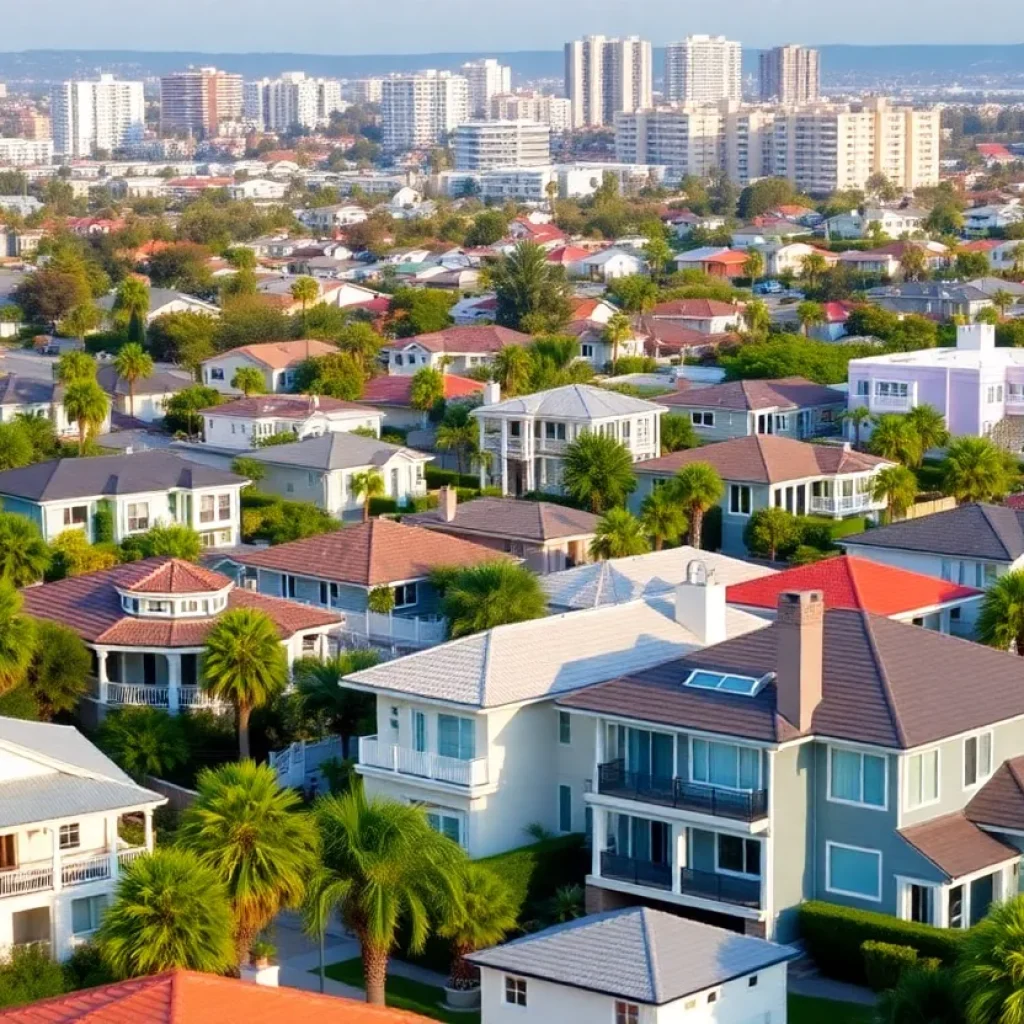 View of Coronado showcasing the contrast between traditional homes and new urban architecture.