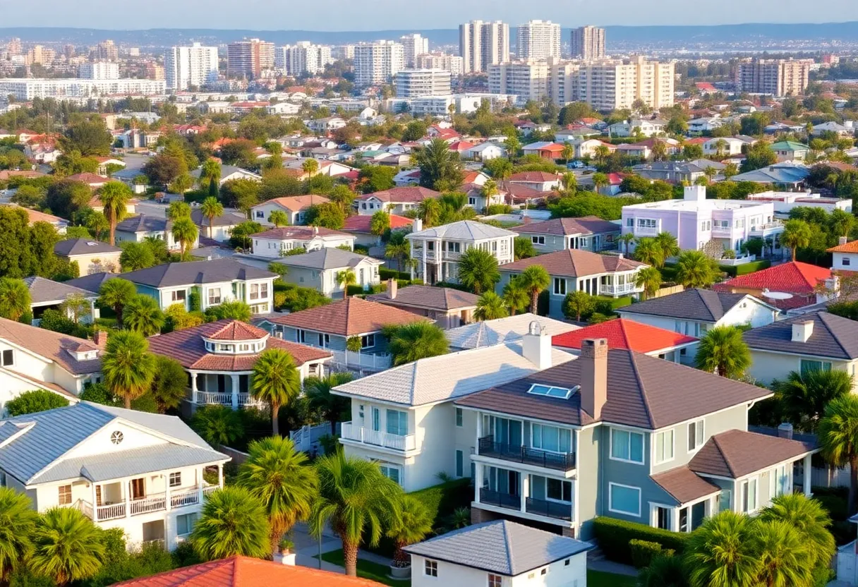 View of Coronado showcasing the contrast between traditional homes and new urban architecture.