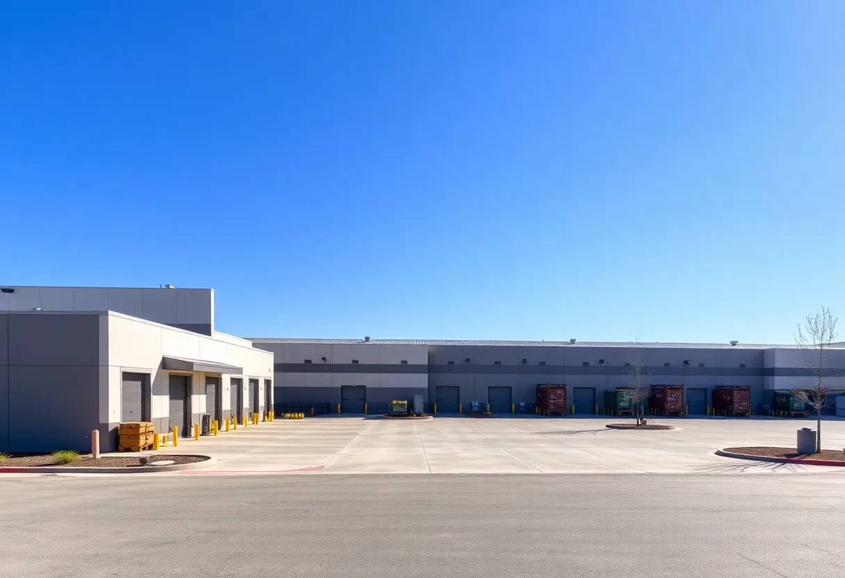 Industrial center building with loading docks in Temecula, California.