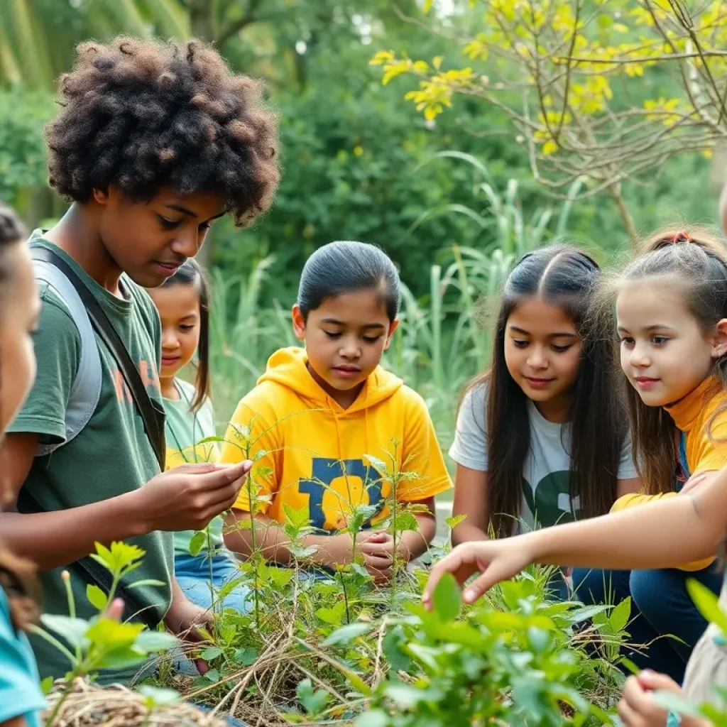 Students engaging in environmental advocacy activities.