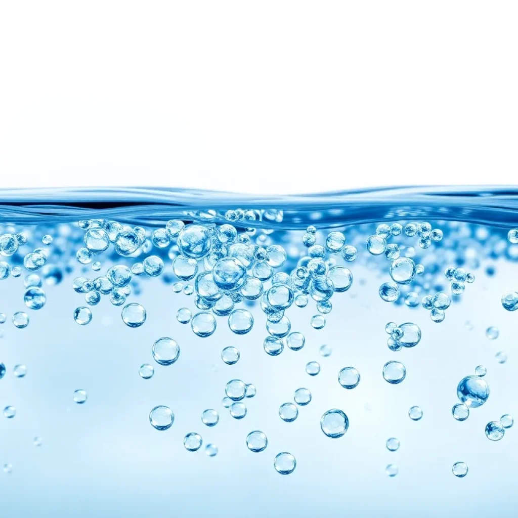 Illustration of nanobubbles enhancing water quality