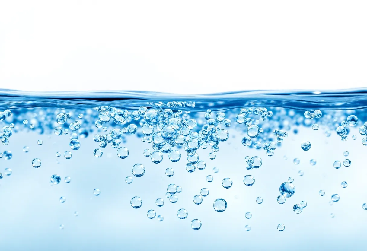 Illustration of nanobubbles enhancing water quality