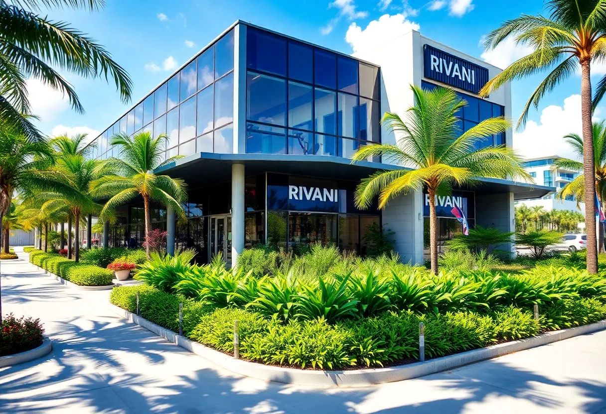 Exterior view of Playboy Enterprises new headquarters in Miami Beach.