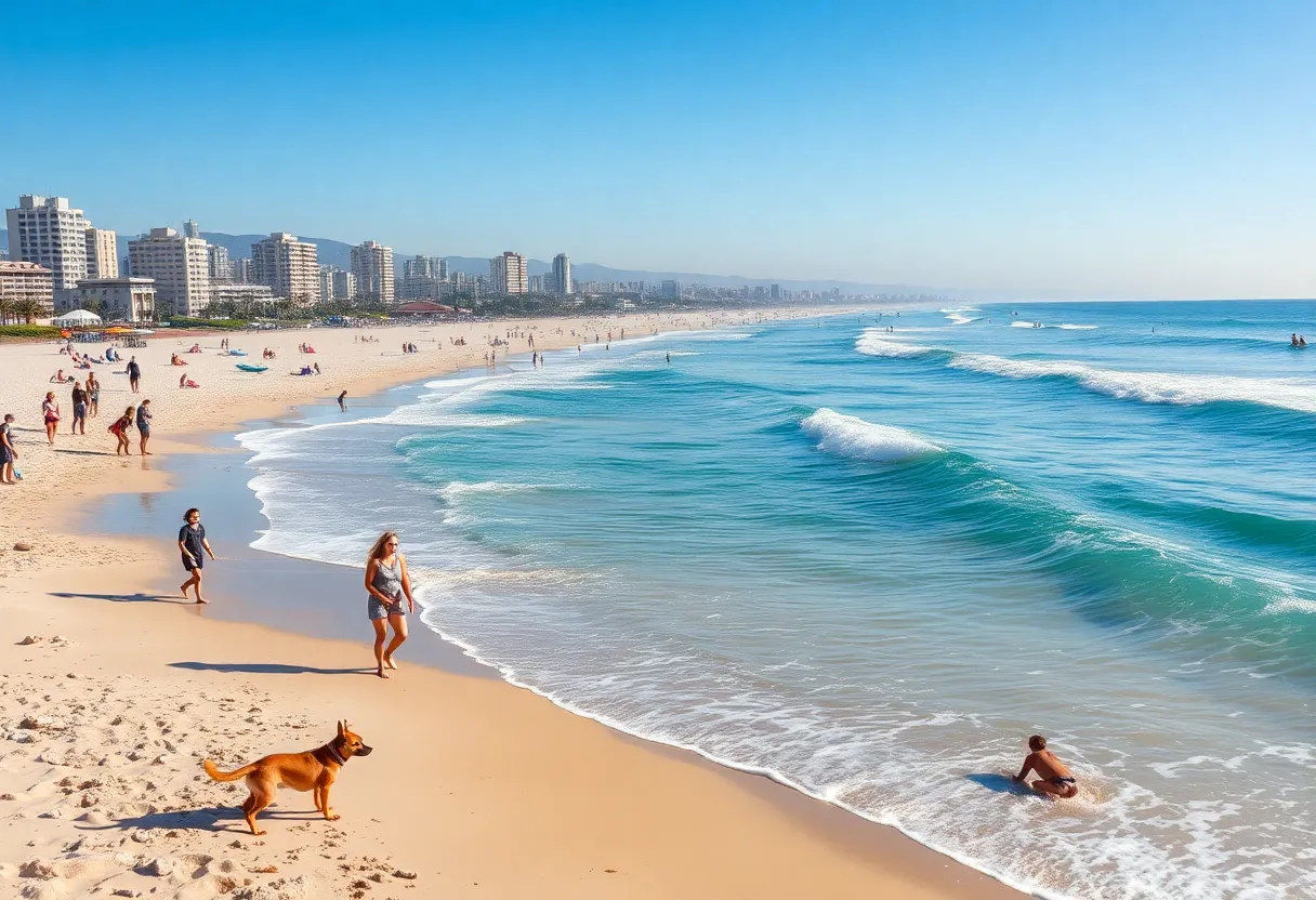 Families enjoying time at San Diego beaches