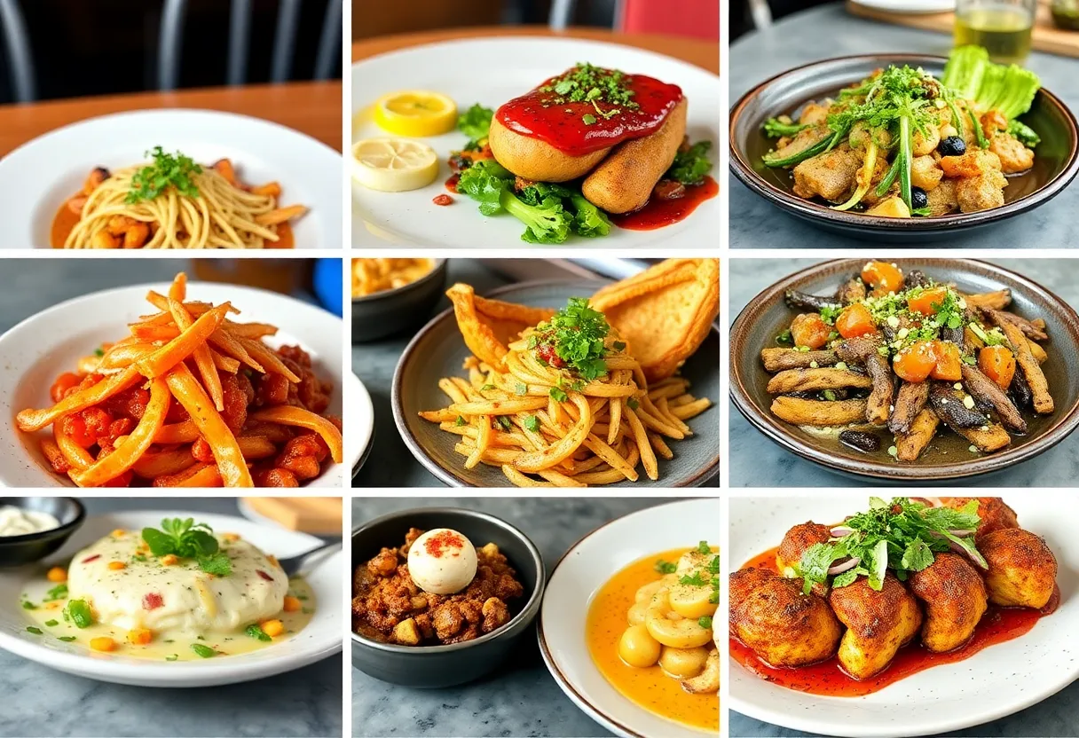 Collage of dishes from new San Diego restaurants