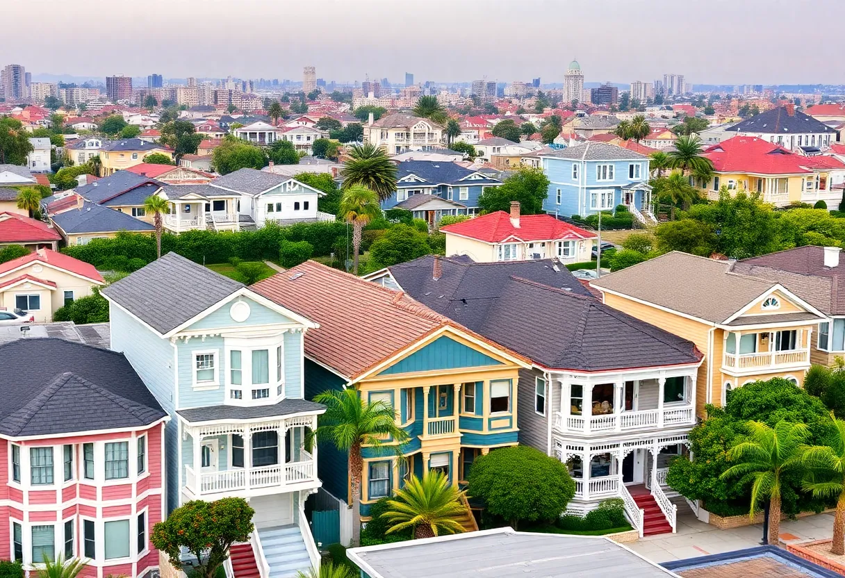 A view of San Diego homes with a focus on residential neighborhoods.