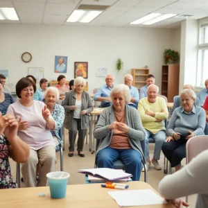 Seniors participating in classes at Spreckels Center.