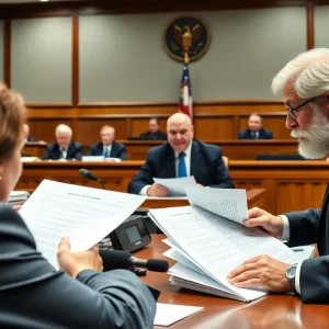 Courtroom scene related to traffic mitigation fee ruling