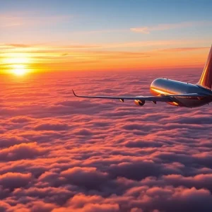 Airplane flying in the sky