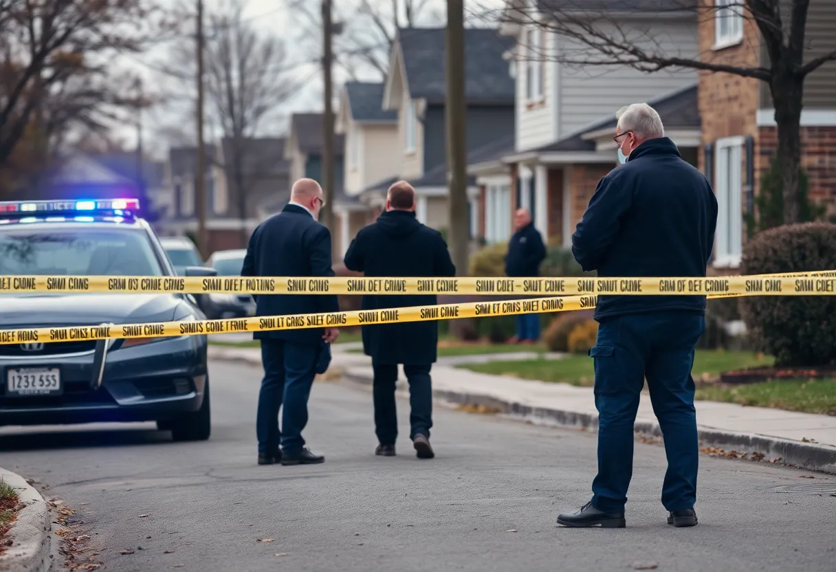 Police investigating a crime scene in Atwater, California