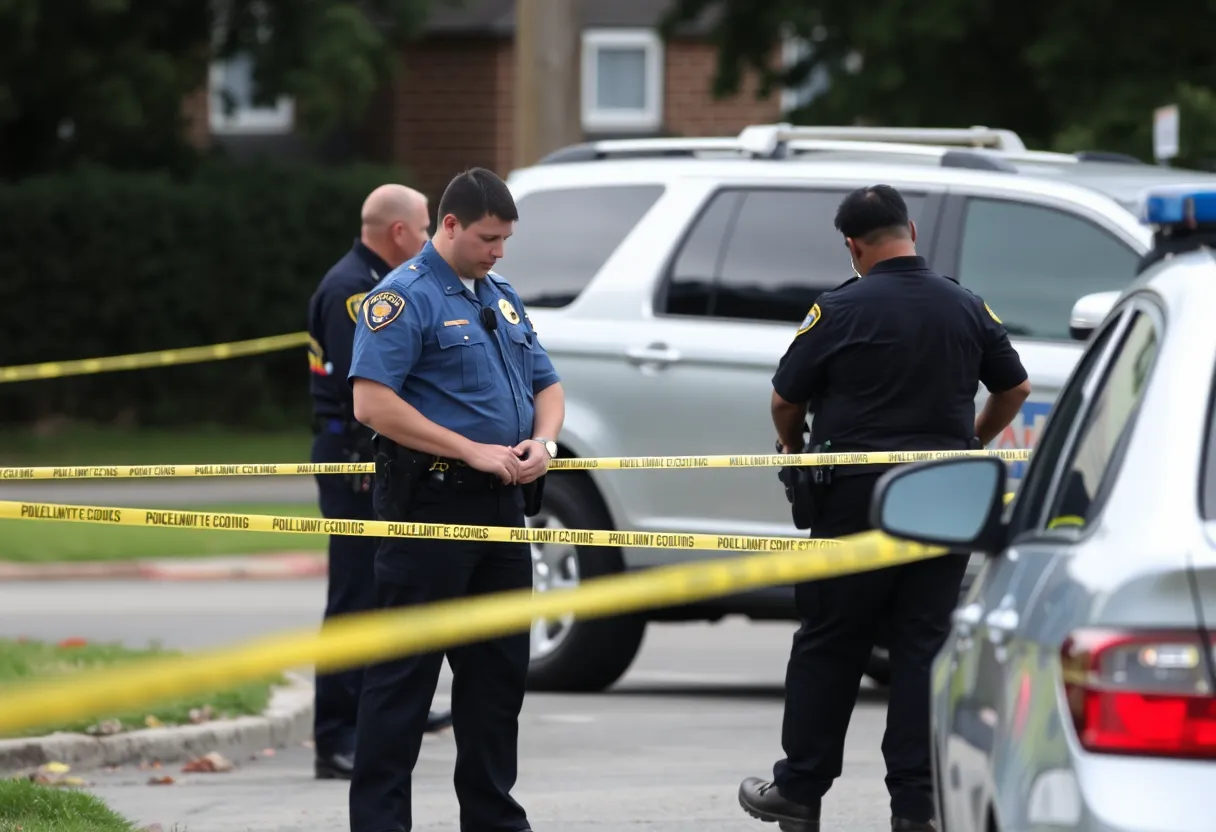 Police officers investigating a shooting scene in Atwater.