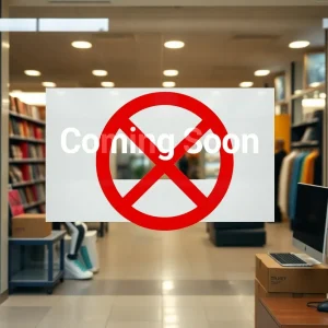 Illustration of halted retail expansion and online delivery services.