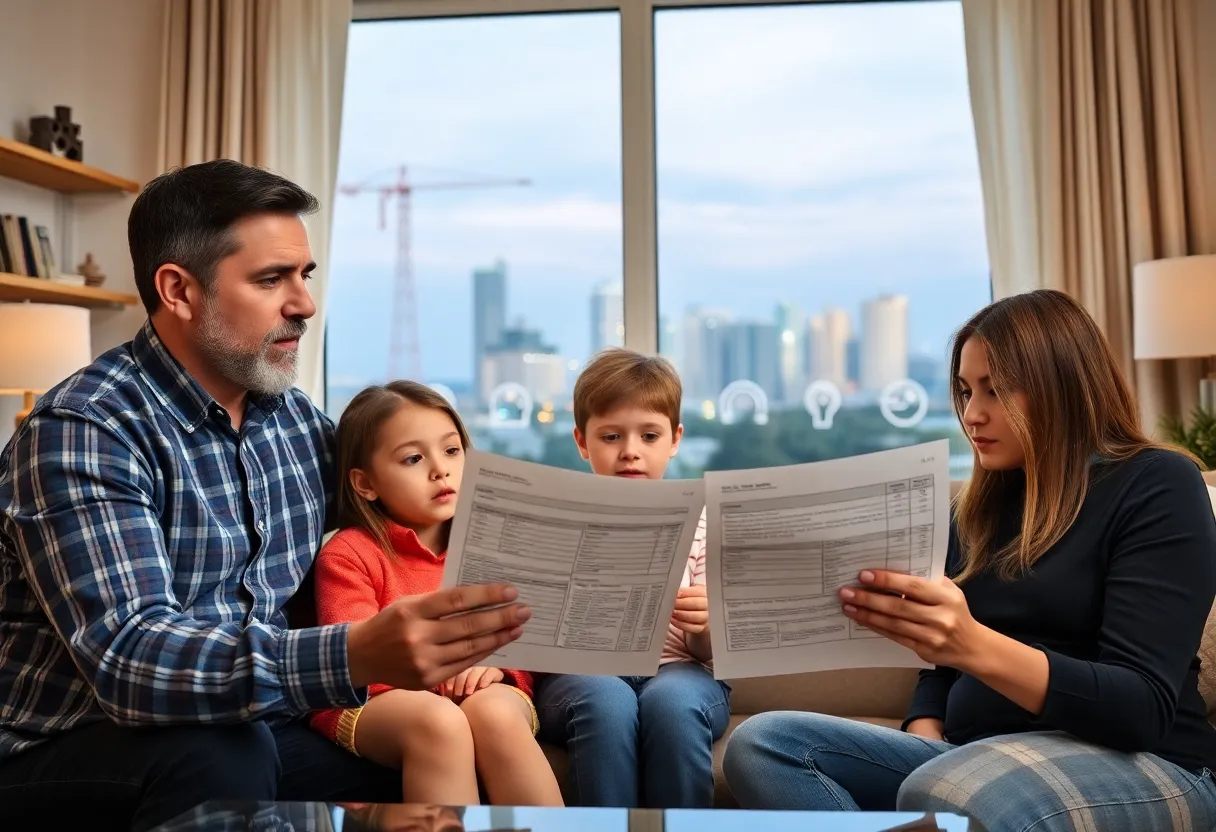 A family distressed over high electricity bills in California