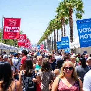 A bustling festival in Huntington Beach focused on California's governor election.