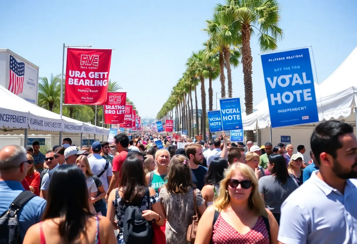 A bustling festival in Huntington Beach focused on California's governor election.