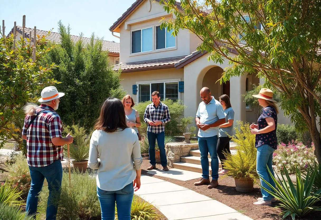 Californian homeowners working on fireproofing their homes.