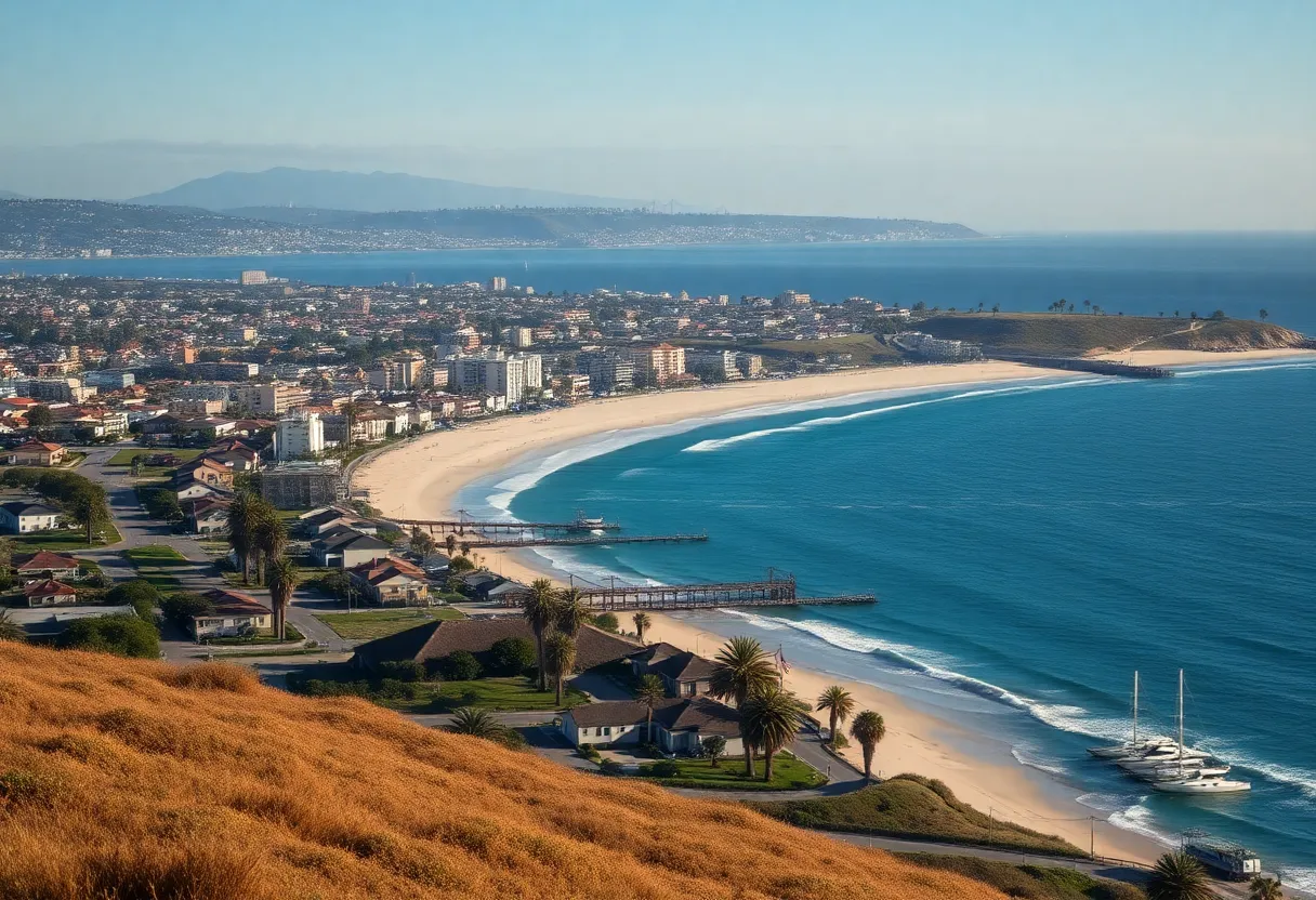 Coastal view of Coronado, showcasing the beach and community with focus on environmental issues.