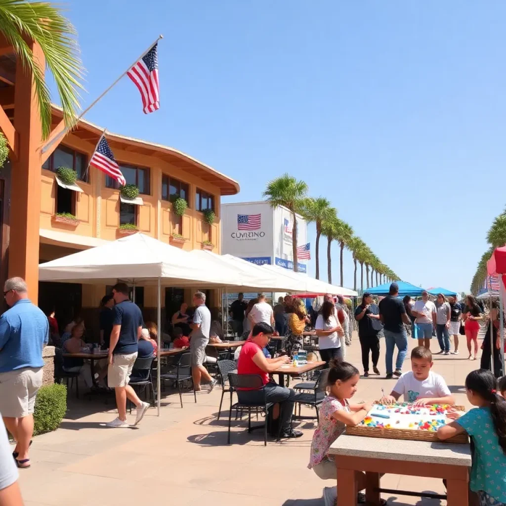 Families and visitors enjoying community events in Coronado