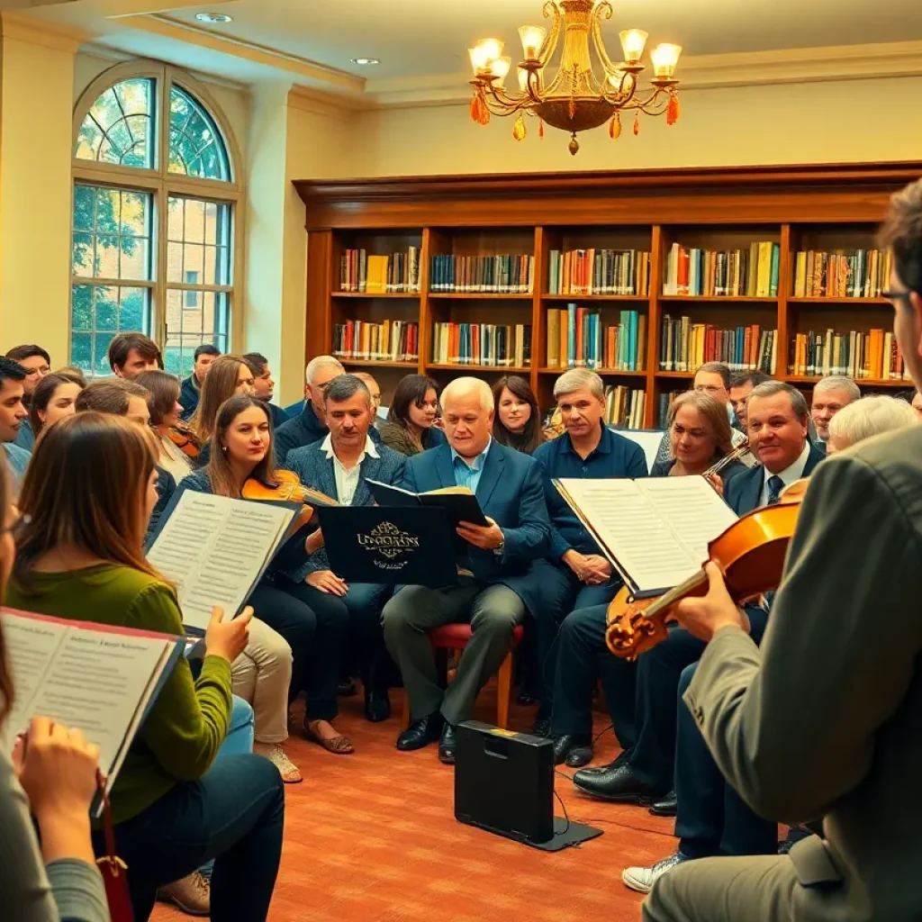 Concert audience at Coronado Public Library enjoying a violist performance
