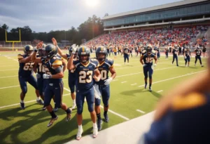 Coronado High School football team celebrating a win on the field
