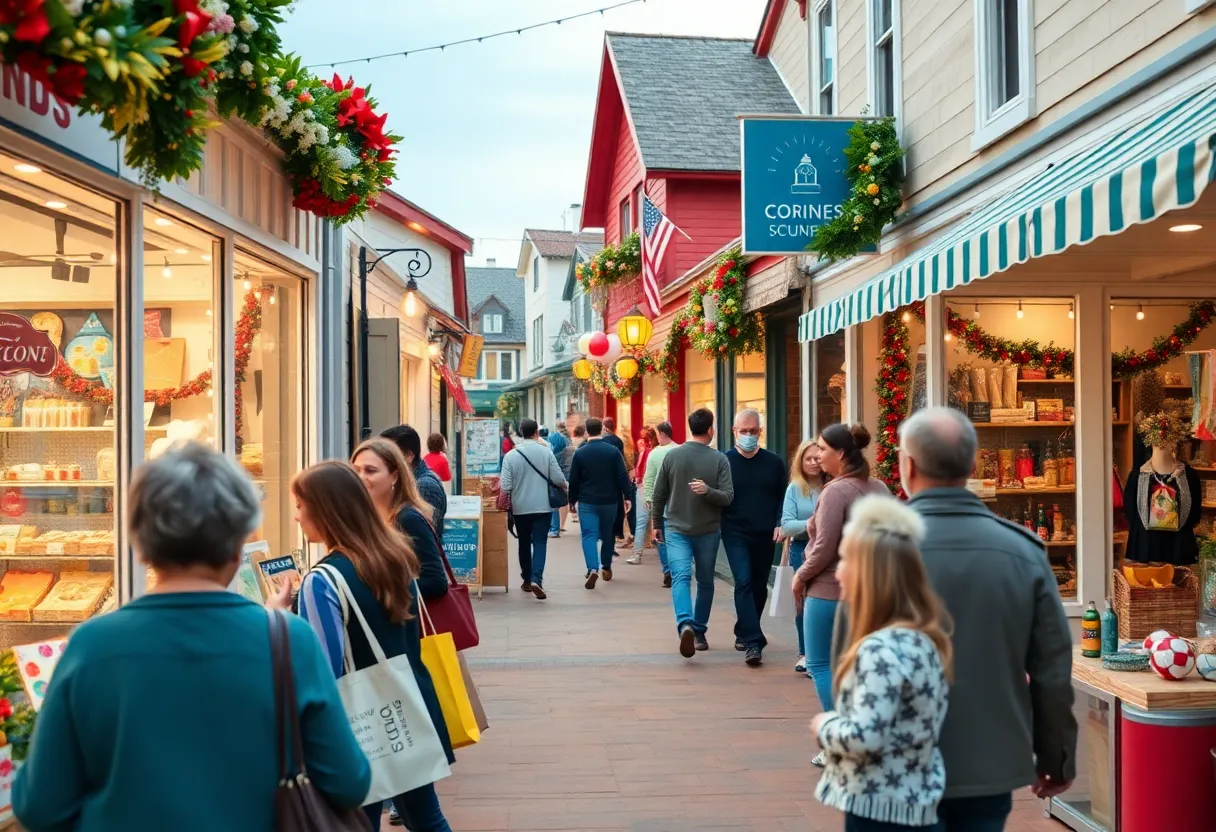 Shoppers engaging with local businesses during Small Business Saturday in Coronado.