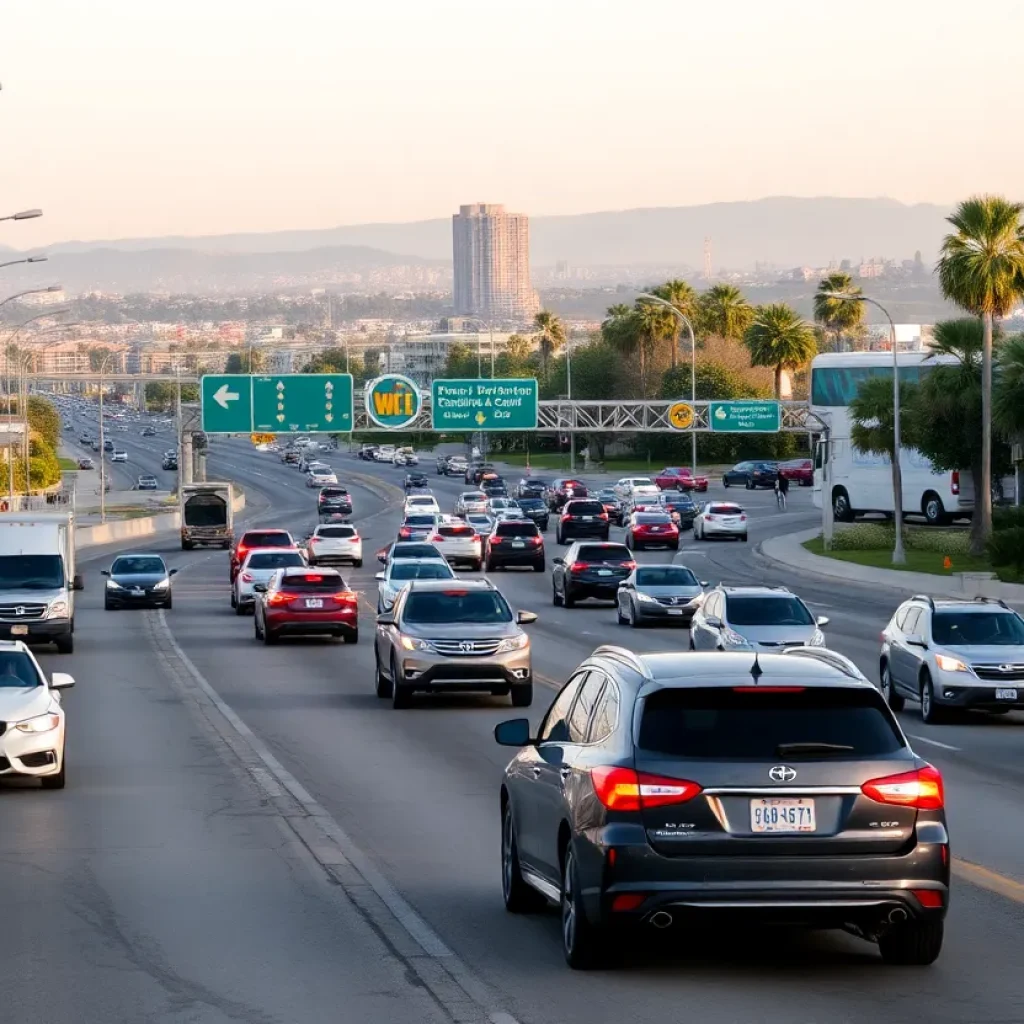 Busy vehicles on Coronado roadway