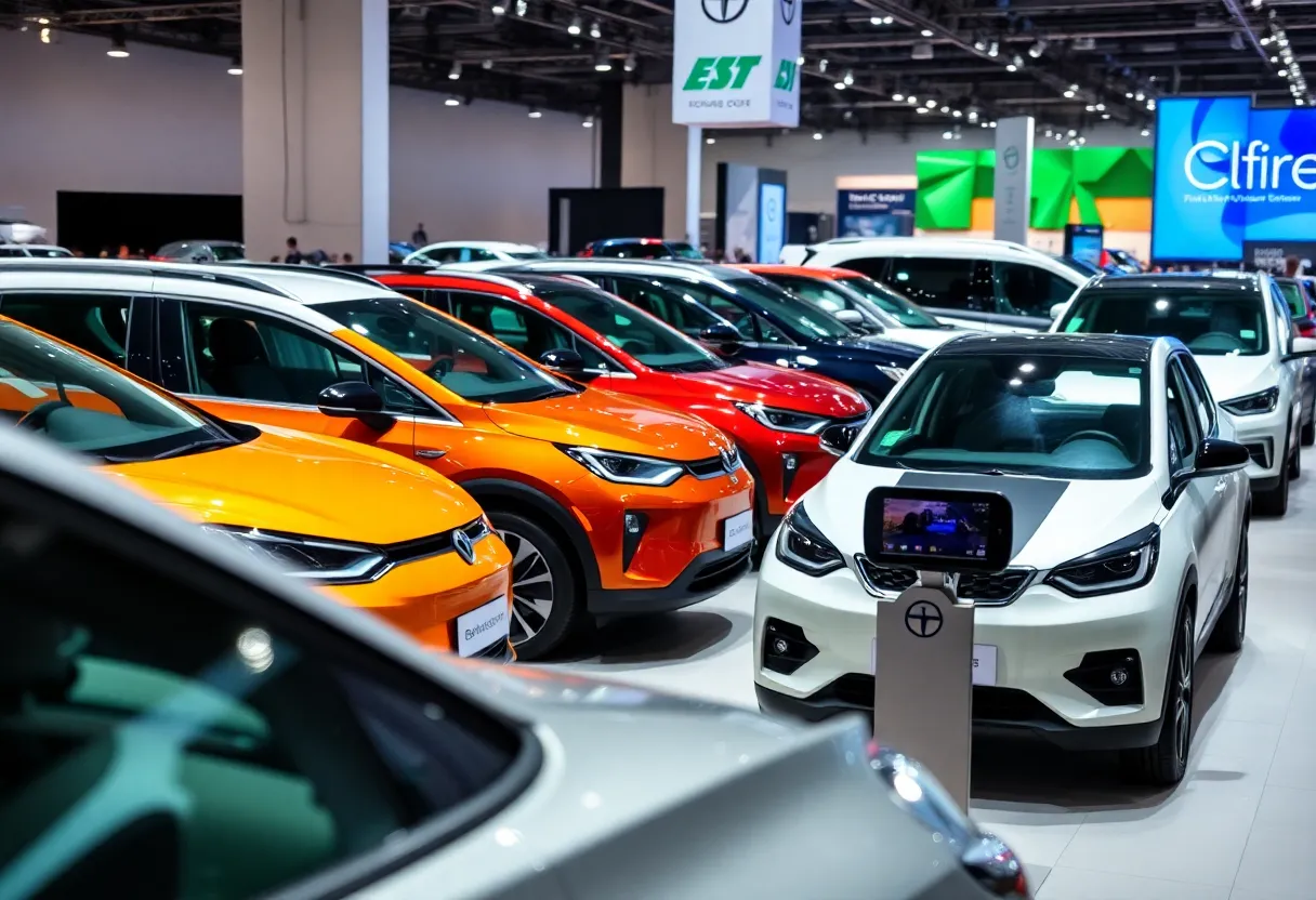 Electric vehicles displayed at the Orange County Auto Show