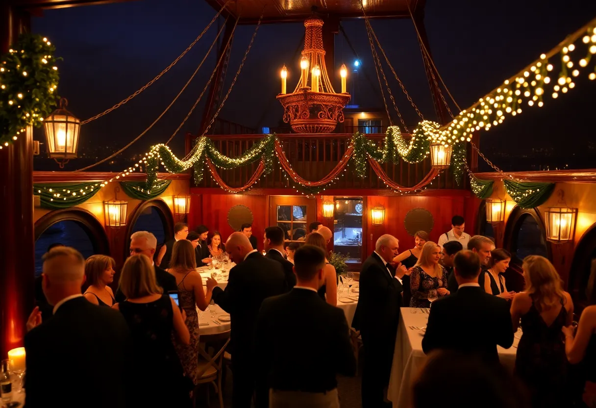 Guests enjoying the FOCUS fundraising gala on the USS Midway