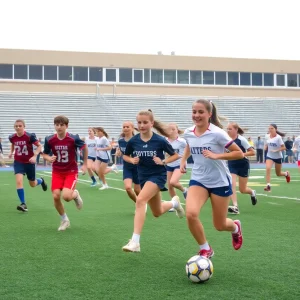 Local high school athletes competing in football, soccer, and volleyball