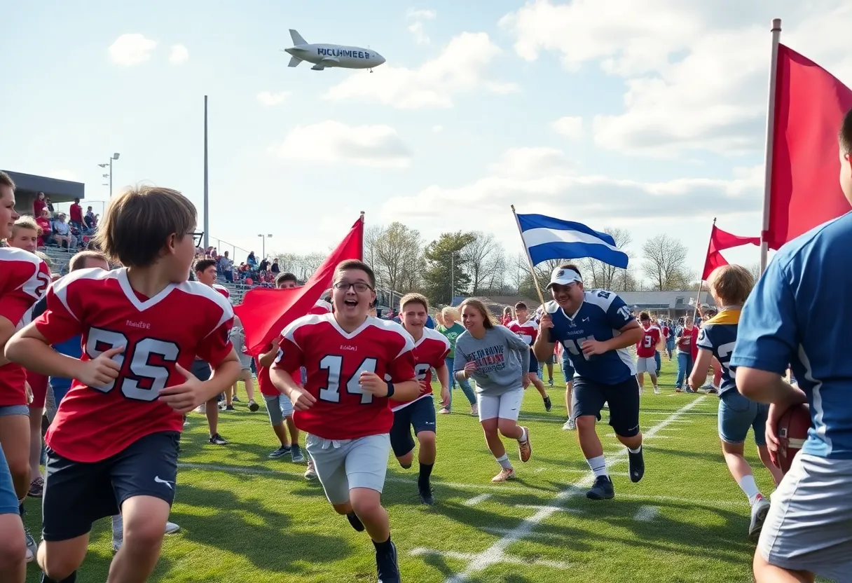 Mingus High School flag football team in action during a game against Coronado