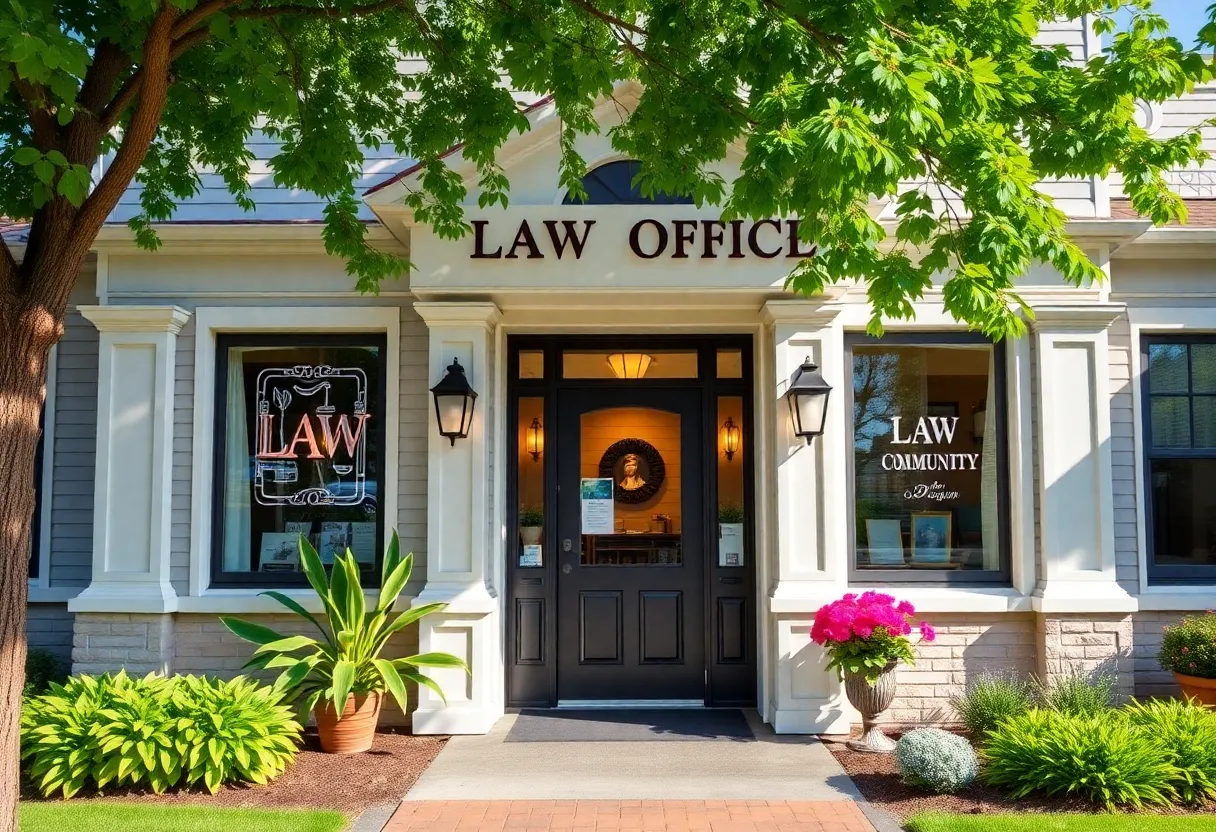 Entrance of Sara Stillman's new law firm in Coronado