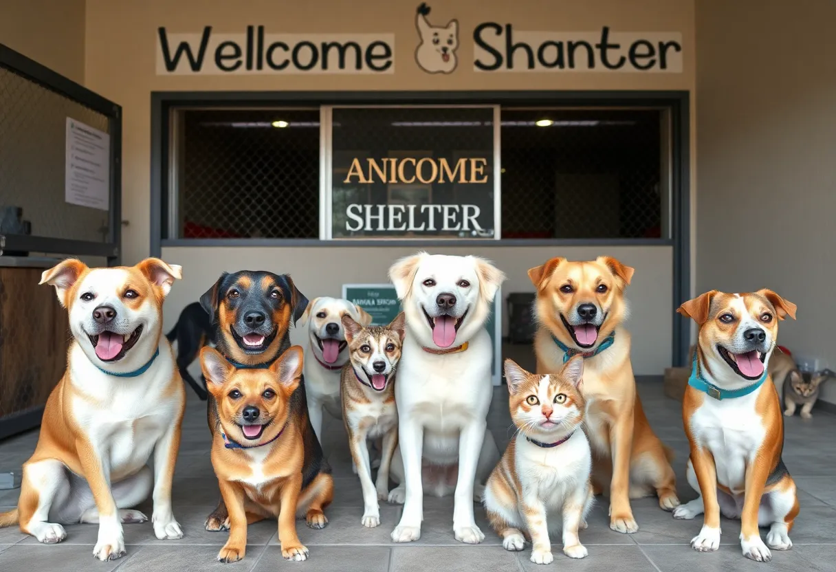 PAWS of Coronado adoption event with happy animals