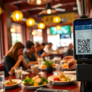 Digital payments being accepted at a restaurant
