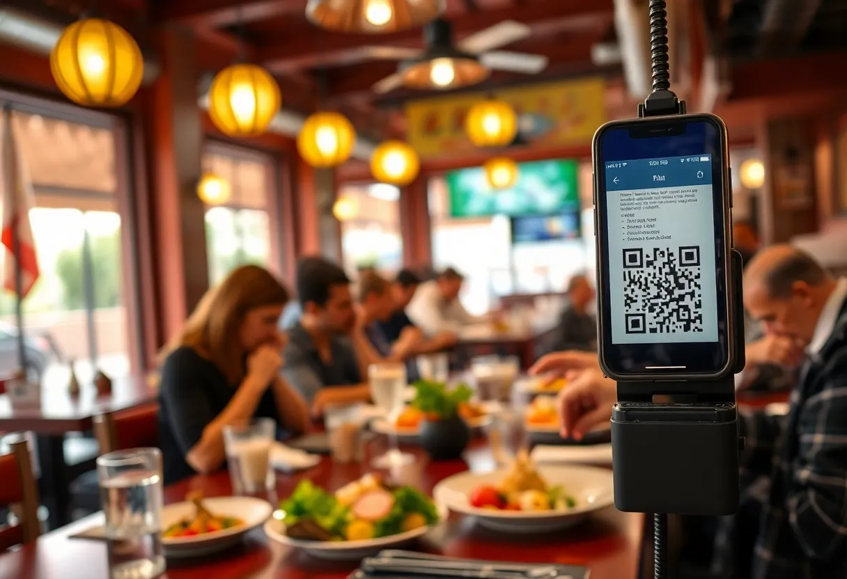 Digital payments being accepted at a restaurant