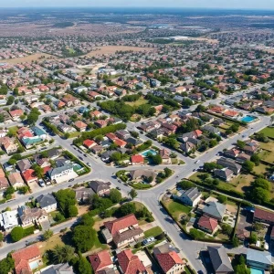 Aerial view of residential neighborhoods in San Diego County.