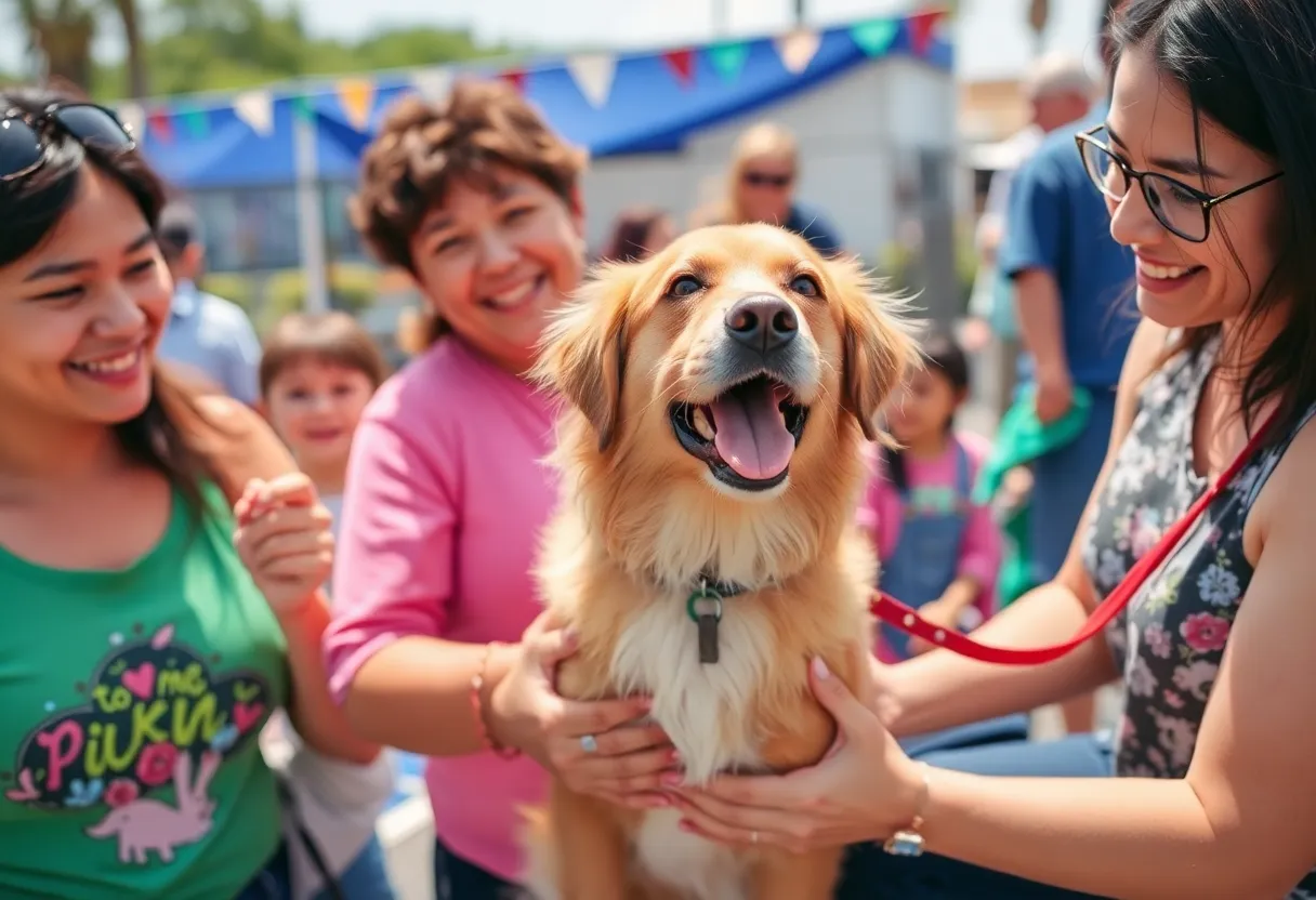 A collage of community events in Southern California featuring rescue animals and local festivities.