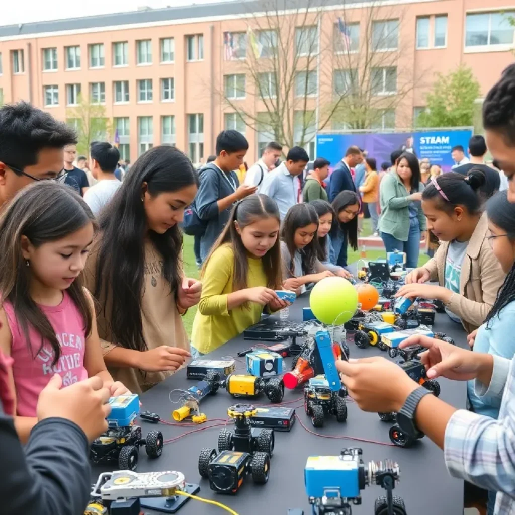 Participants engaging in hands-on STEAM workshops at the conference.