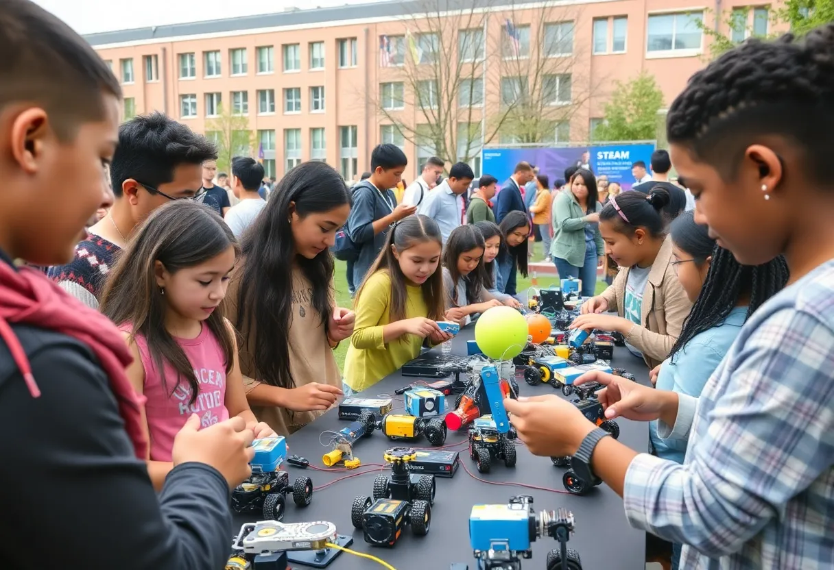 Participants engaging in hands-on STEAM workshops at the conference.