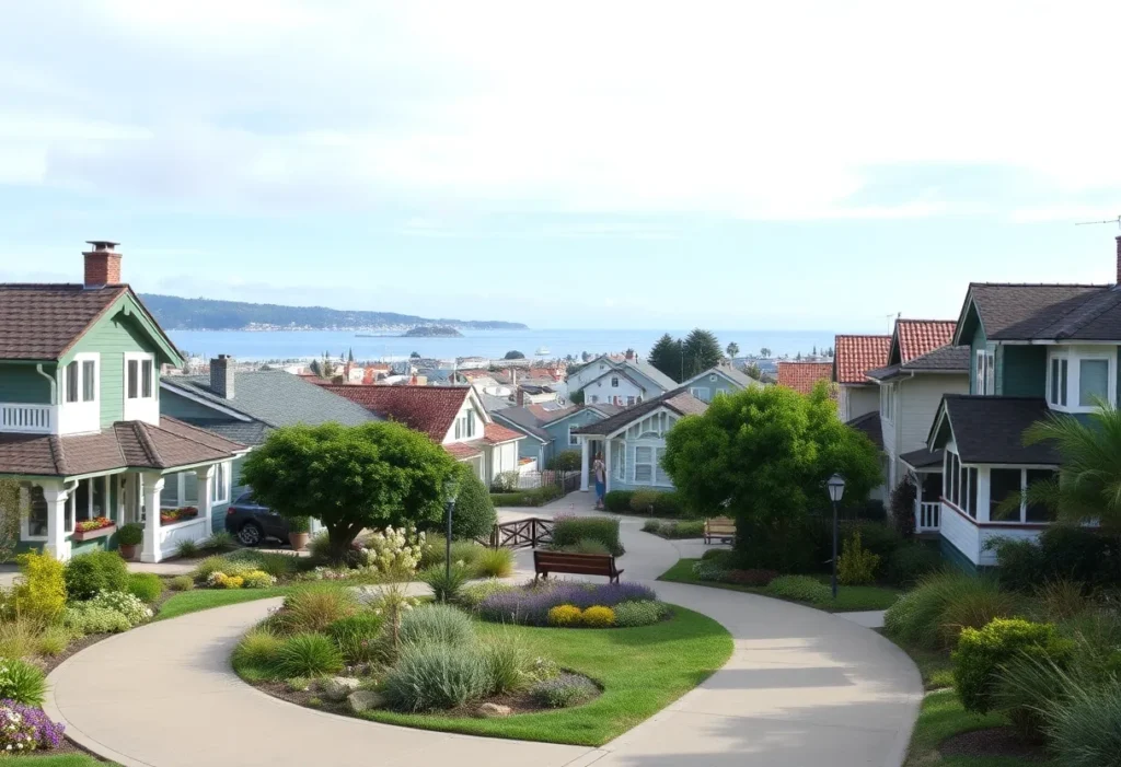 A picturesque view of a peaceful town in Northern California, perfect for retirees.
