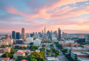 California skyline representing its economic growth and innovation.
