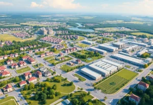 Conceptual design of the new city planned by California Forever.