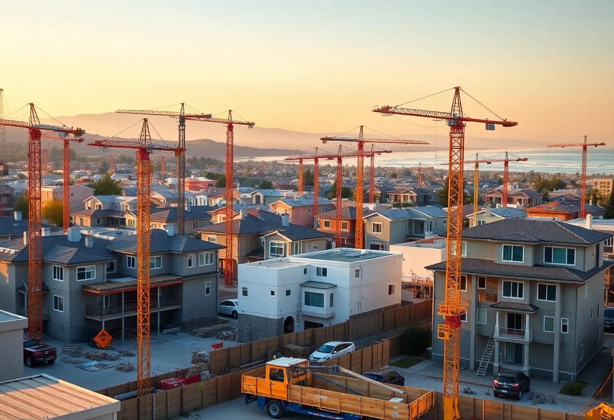 Construction site for new housing developments in California