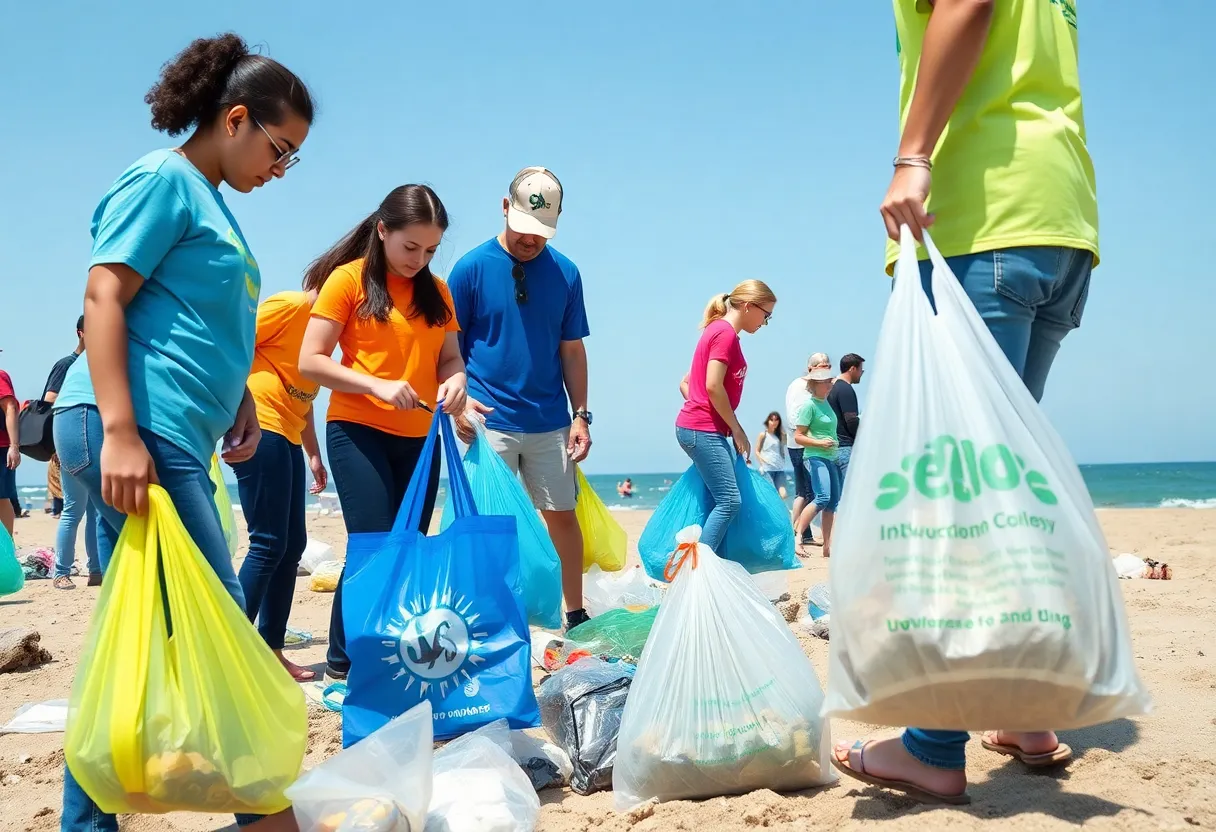 Volunteers participating in a beach cleanup event to enhance environmental conservation.