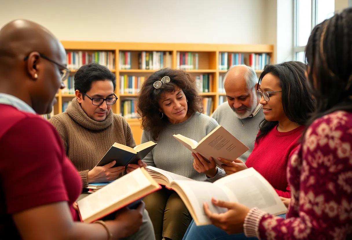Residents participating in the Community READ initiative at the library