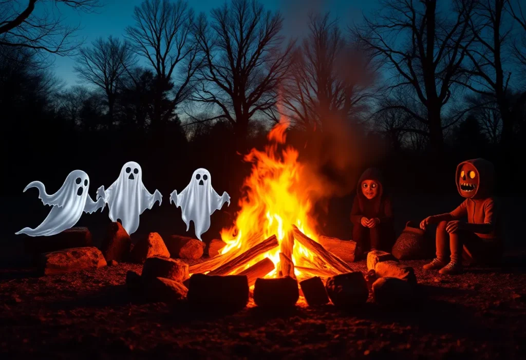 Students presenting digital art at the Coronado Horror Nights event