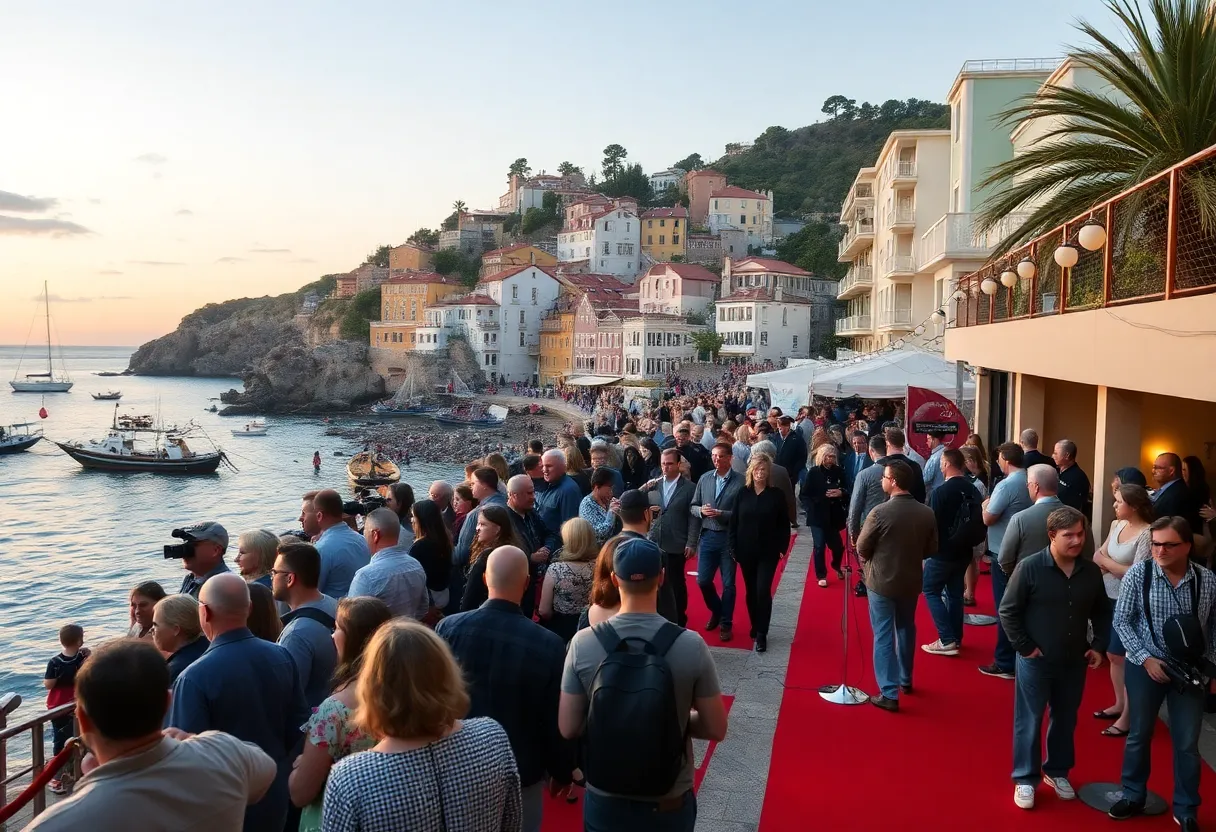 Scene from the Coronado Island Film Festival with filmmakers and audiences.
